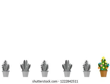 Vector of Christmas-themed potted cacti 