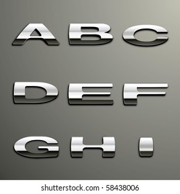 Vector Chrome Alphabet