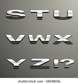 Vector Chrome Alphabet