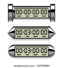 Vector Chrome LCD Counter - Countdown Timer