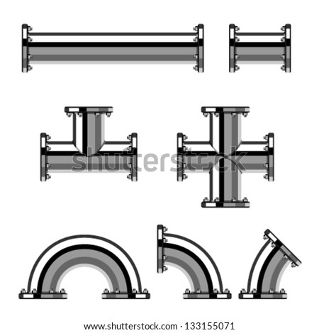 Vector Chrome Pipes Flange Stock Vector (Royalty Free ...