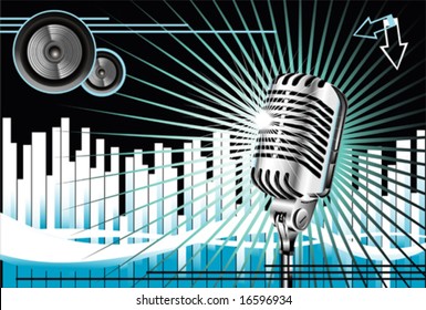 VECTOR Chromed microphone for singer in music contest