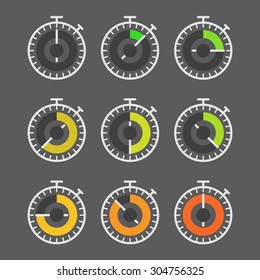 Vector chronometer clip-art. Flat design elements