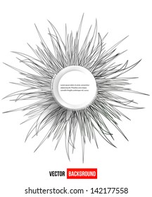 Vector chrysanthemum black flower vector card.