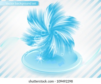 Vector chrysanthemum blue flower vector card. abstract