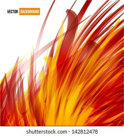 Vector chrysanthemum orange flower vector card. abstract