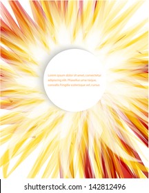Vector chrysanthemum orange flower vector card. abstract