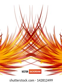 Vector chrysanthemum orange flower vector card. abstract