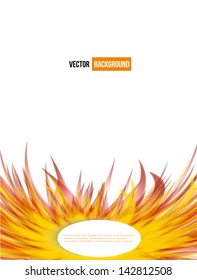 Vector chrysanthemum orange flower vector card. abstract