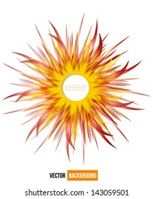 Vector chrysanthemum orange flowers vector card. abstract