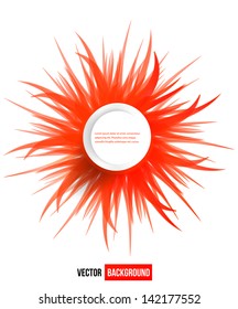 Vector chrysanthemum red flower vector card. abstract