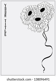Vector chrysanths background. Chinese style