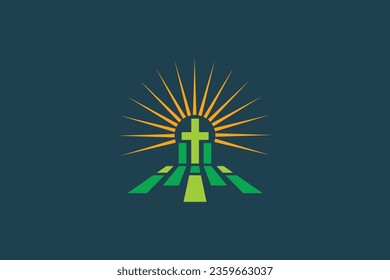 Vector church Christian logo design 