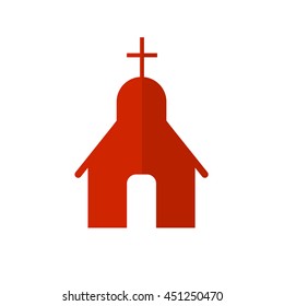 Vector church flat icon. Christian church