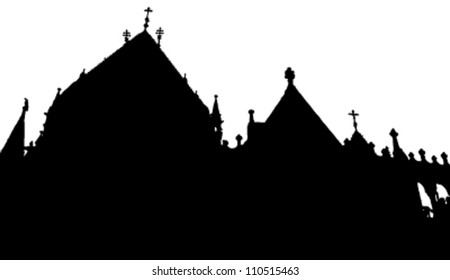 Vector church and turrets, Budapest, Hungary