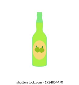 vector, cider bottle typical of asturias spain
