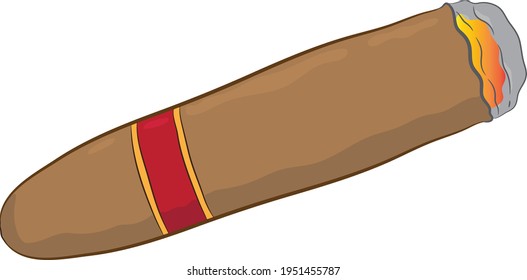 Vector Cigar Clip Art Colored Stock Vector (Royalty Free) 1951455787 ...