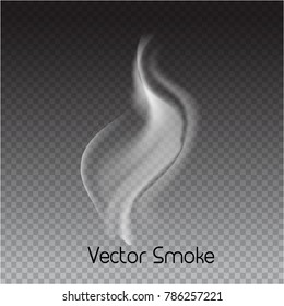 vector cigarette smoke on transparent background. Isolated smoke