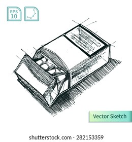 Vector cigarettes pack sketch. Illustration for your design