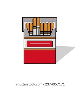 Vector cigarettes in packaging that can be used as icons or symbols