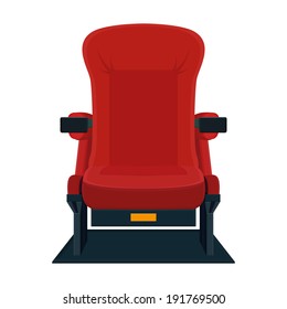 Icono De La Silla Del Vector De Cine Aislado En Fondo Blanco