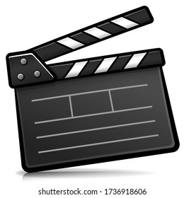 Vector cinema clapperboard cartoon isolated