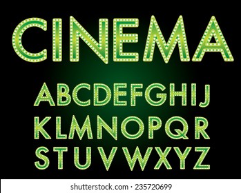 Vector cinema font.