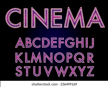 Vector cinema font.