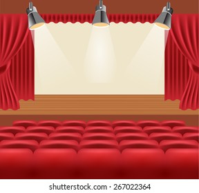Vector cinema hall illustration
