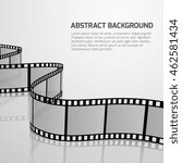 Vector cinema movie background with retro film strip roll