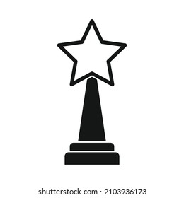 estrella de cine vector icono simple negro aislado en blanco