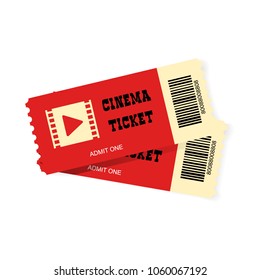 Vector cinema ticket isolated on white background