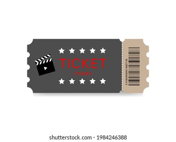 Vector cinema ticket isolated on whitet background