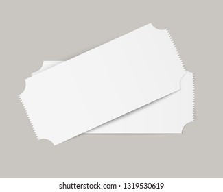 Vector cinema tickets. Realistic mock up on transparent background.