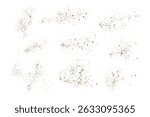 Vector cinnamon flying dust effect coffee or chocolate powder particle background collection
