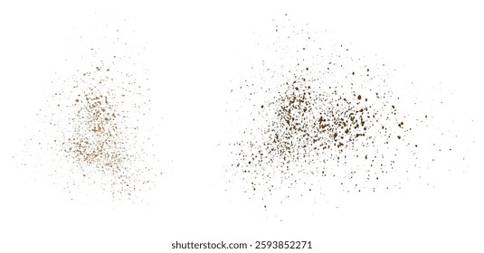 Vector cinnamon flying dust effect coffee or chocolate powder particle grain dust illustration