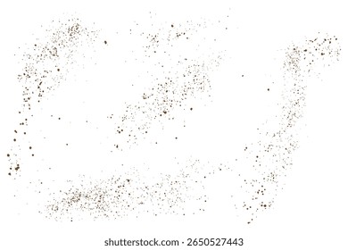 Vector cinnamon flying stardust effect coffee or chocolate powder particle background design set