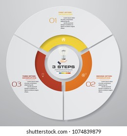 Vector circle with 3 steps. Infographics element template for business presentation  EPS 10.