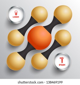 Vector circle 3d for business concepts with  icons / can use for info-graphic / loop business report or plan / modern template / education template / business brochure /  system diagram