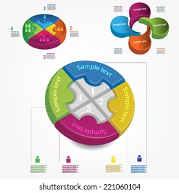 Vector circle 3d business diagram with icons, can use for infographic, modern template, business brochure