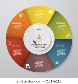 Vector circle 6 steps infographics element. EPS 10.