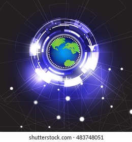 vector circle abstract background design. global technology .