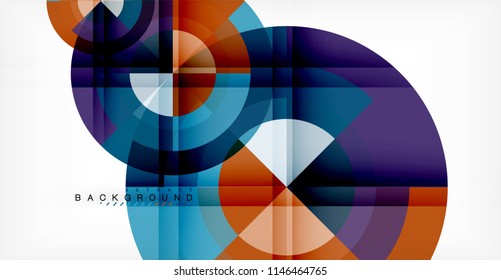 Vector circle abstract background, geometric template