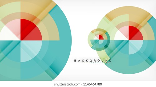 Vector circle abstract background, geometric template