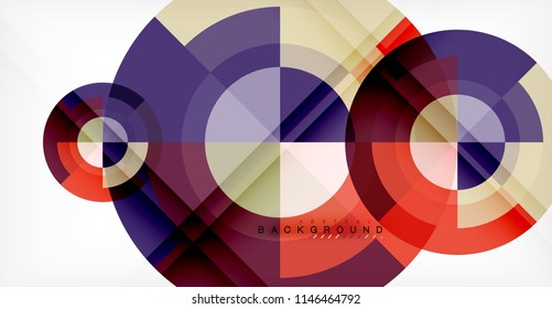 Vector circle abstract background, geometric template