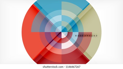 Vector circle abstract background, geometric template