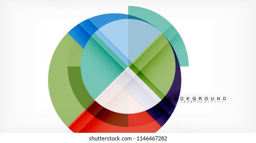 Vector circle abstract background, geometric template