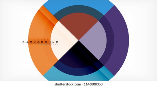 Vector circle abstract background, geometric template