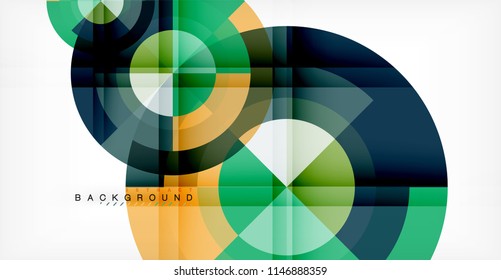 Vector circle abstract background, geometric template