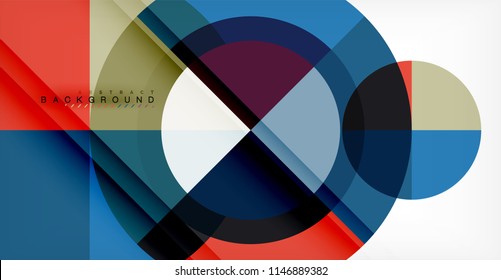 Vector circle abstract background, geometric template